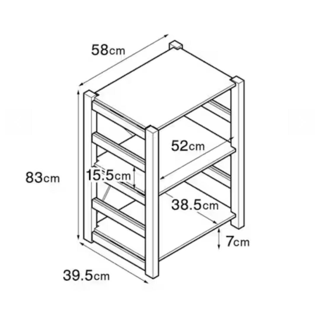美品★無印 パイン材ユニットシェルフ・５８ｃｍ幅・小