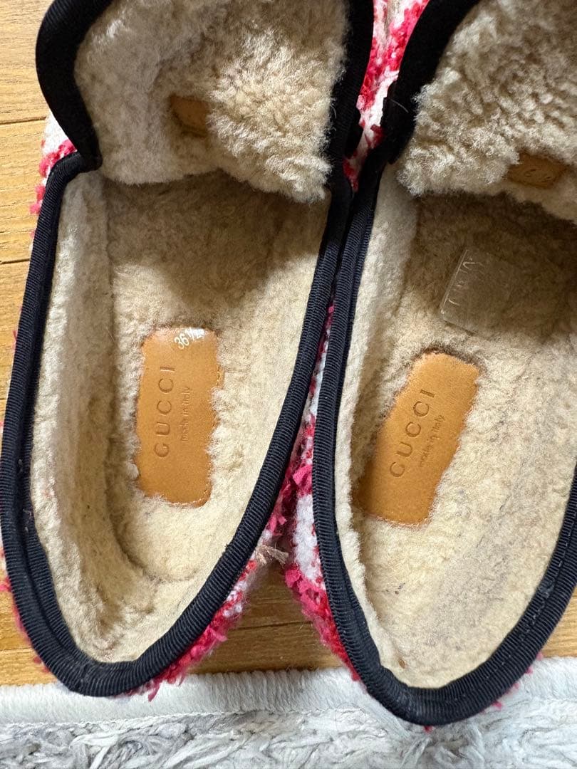 グッチ ホースビット ムートン ローファー スリッポン SIZE 36 1/2