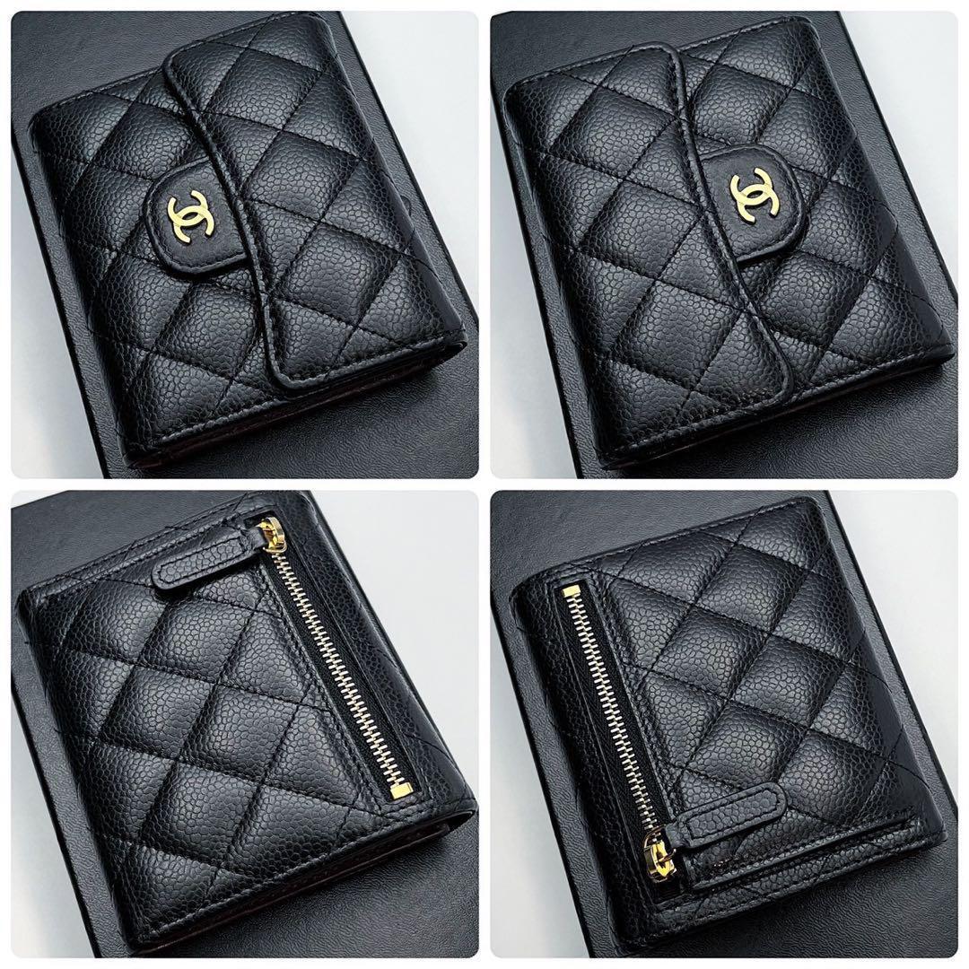 CHANEL マトラッセ キャビアスキン スモールウォレット 正規保証 Z446