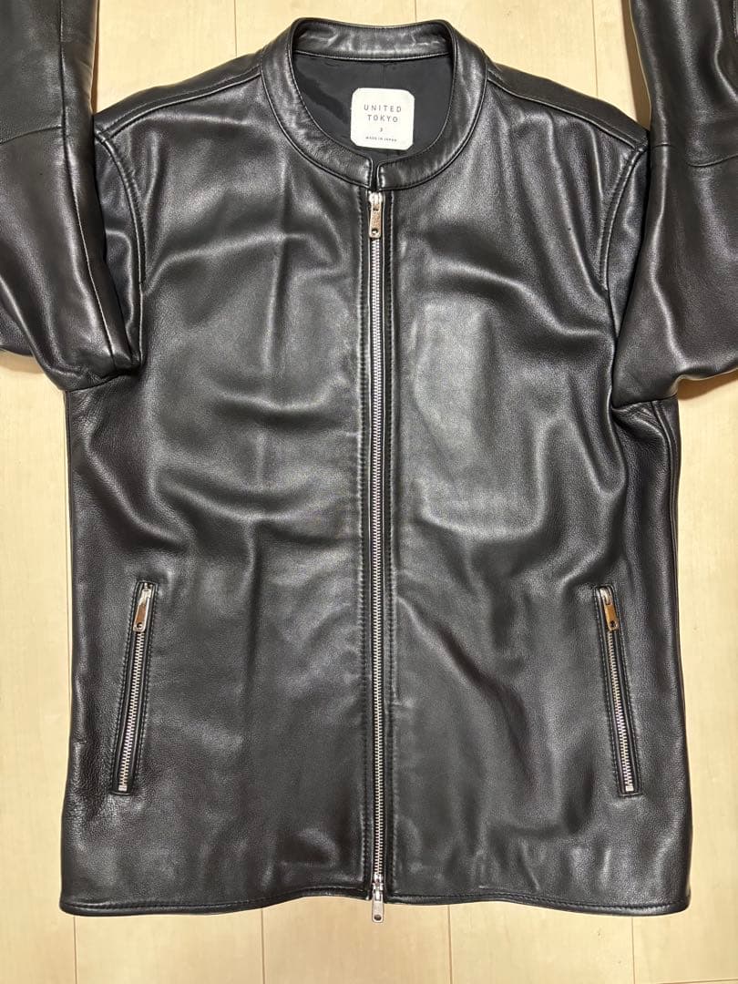 UNITEDTOKYOラムレザーシングルライダースジャケット L