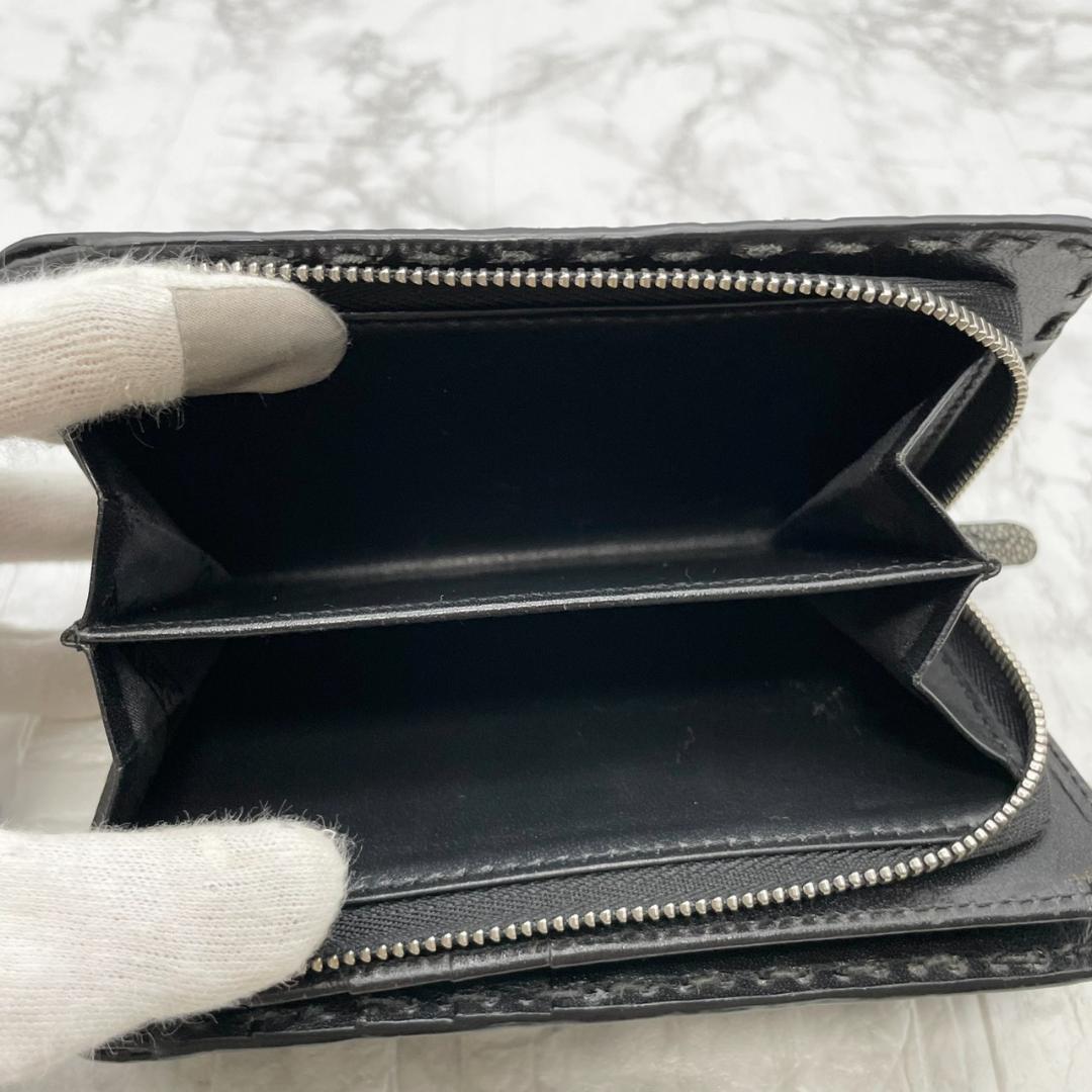 極美品✨L.E.D.BITES 折り財布 スティングレイ ラウンド ブラック