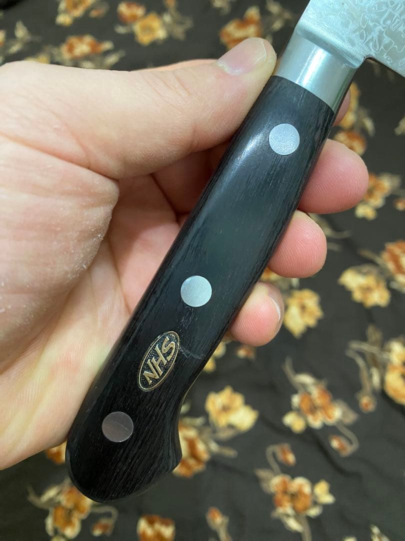 天味寿楽 三徳165mm VG10 ダマスカス 中古品