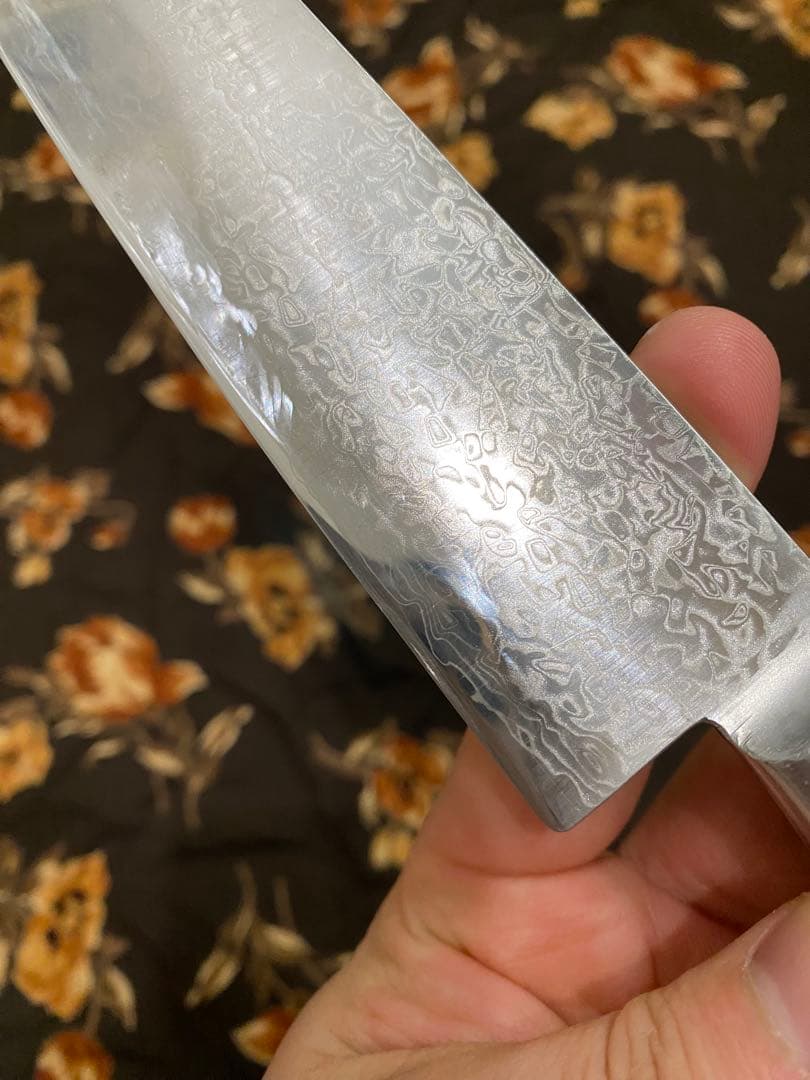 天味寿楽 三徳165mm VG10 ダマスカス 中古品