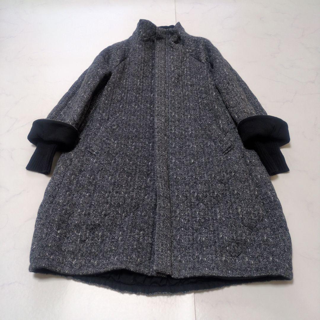 美品✨️pas de calais ヘリンボーン 中綿キルティング ロングコート