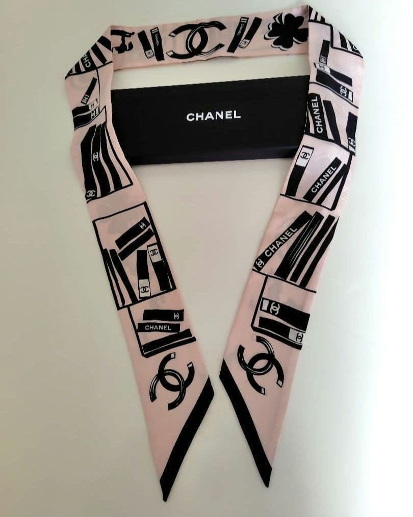シャネル スカーフ ヘアーバンド 薄ピンク 未使用