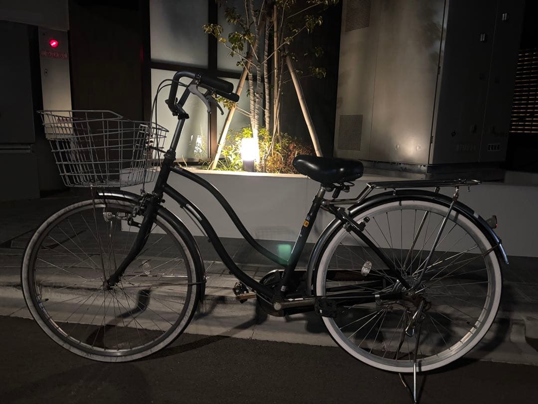 【東京】【値下げ】シティサイクル ブラック 26インチ 前カゴ付き