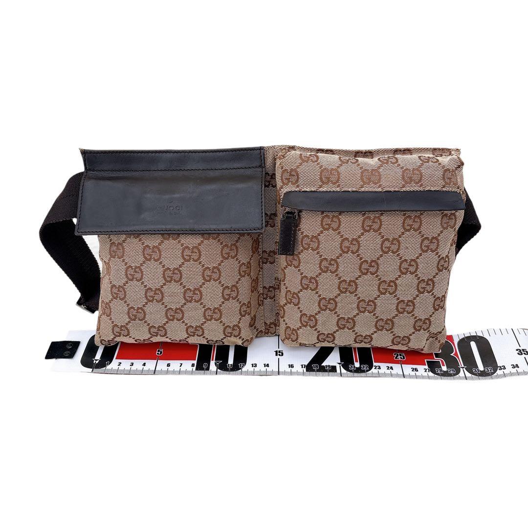 【美品】GUCCI/ボディバッグ/ウエストポーチ/GG キャンバス/ブラウン
