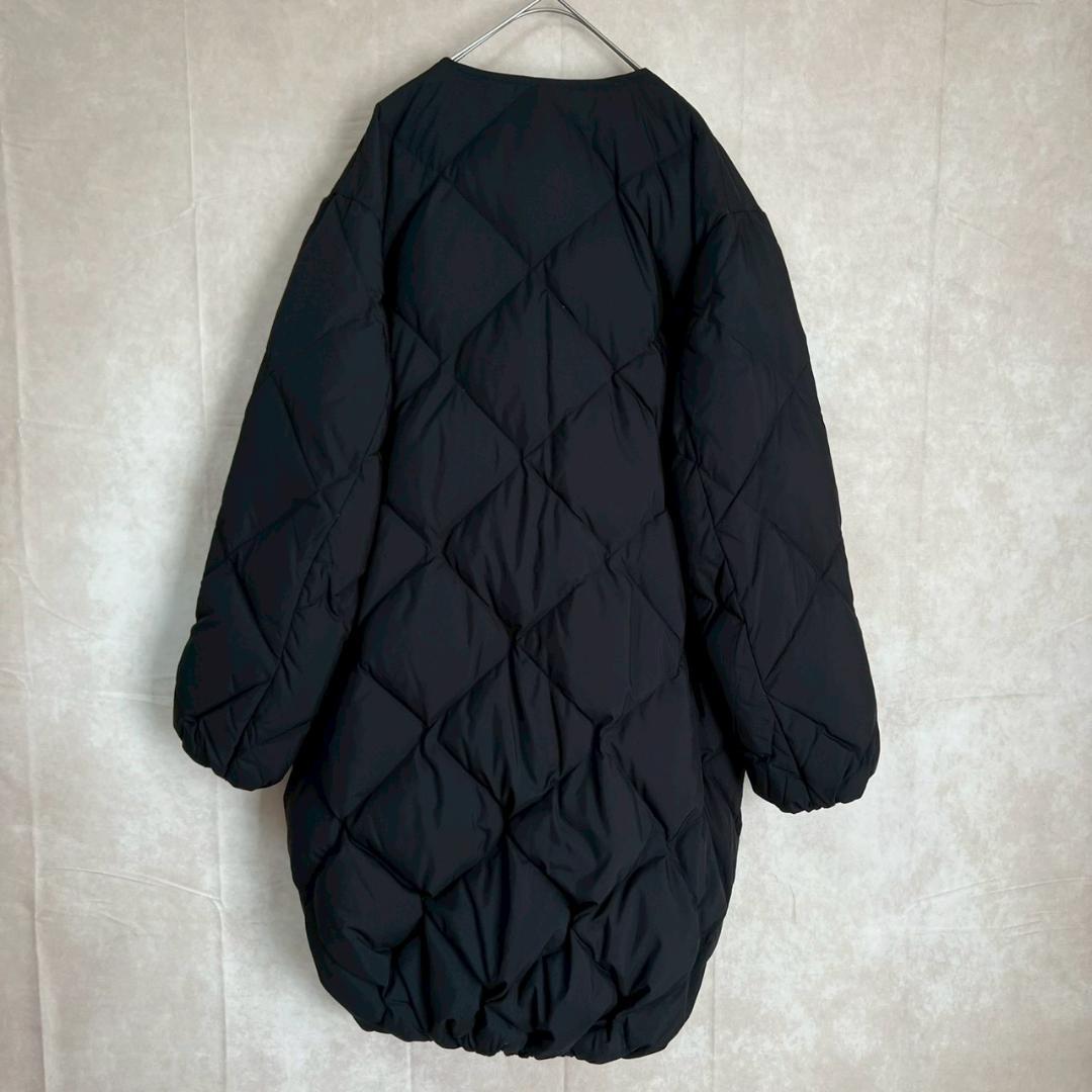 Audrey and John Wad ダウンコート M 黒 ノーカラー ロング