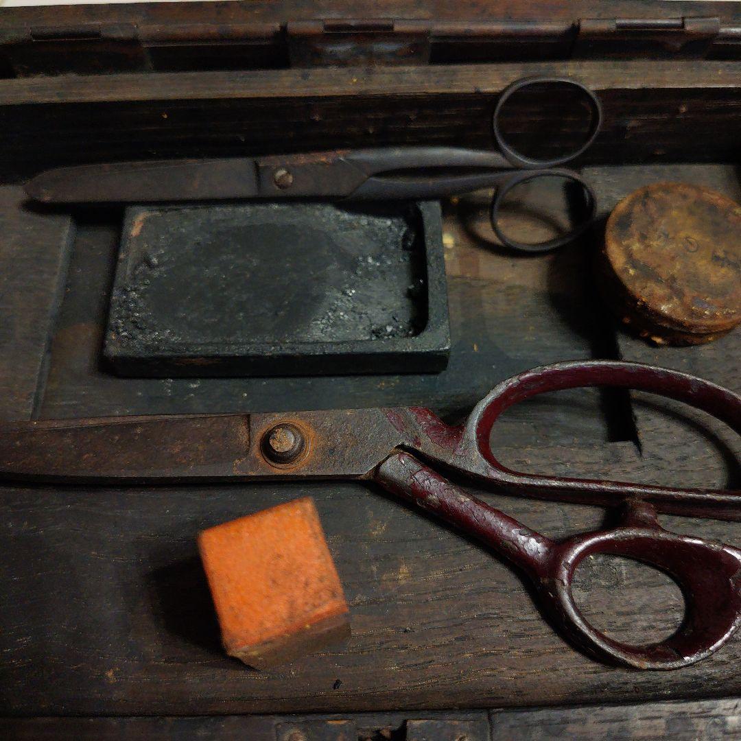 明治時代　硯箱　古道具　アンティーク