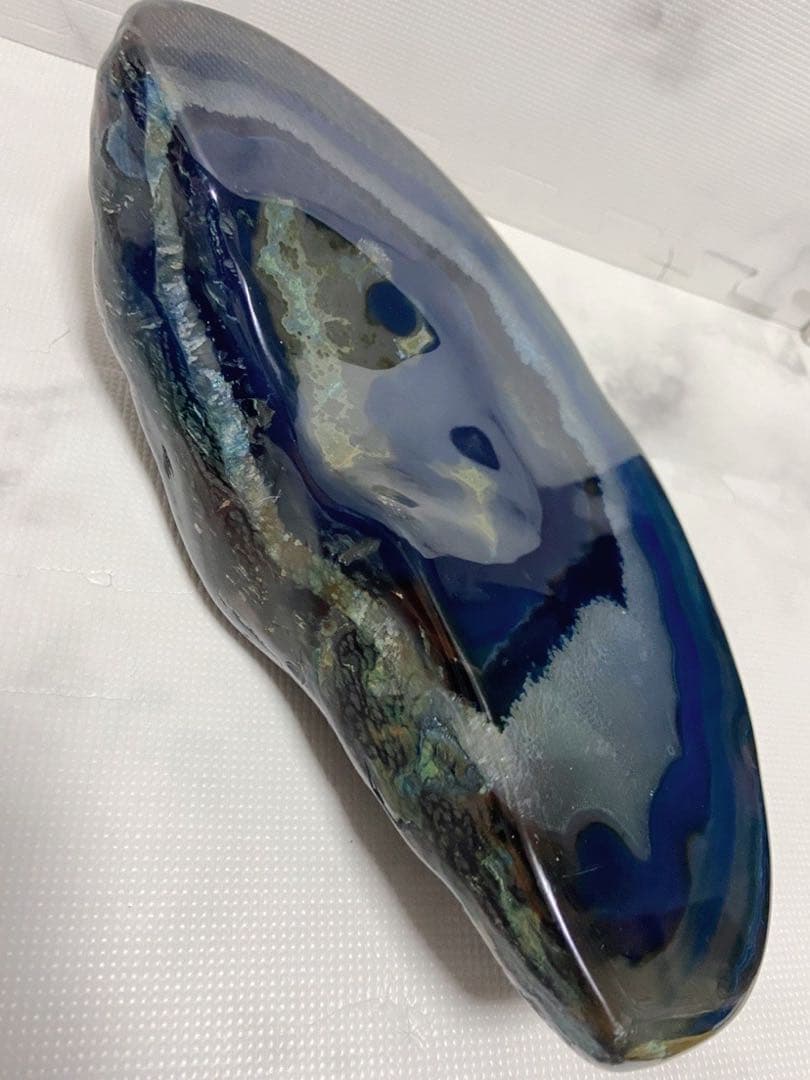 瑪瑙/ブルーアゲート/天然石/原石/置き物