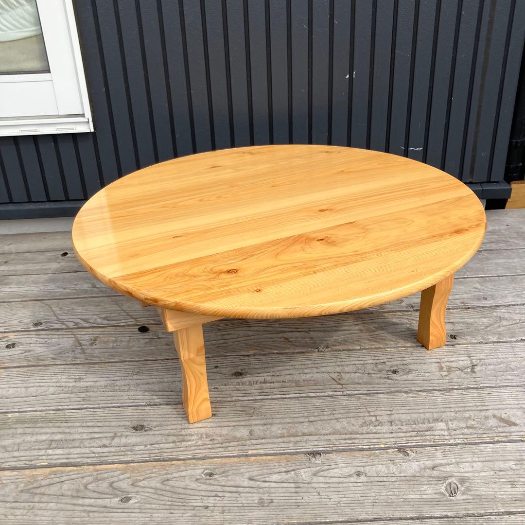 昭和レトロ らくだ屋 円形 円型 木製ちゃぶ台 折り畳みテーブル 円卓 座卓