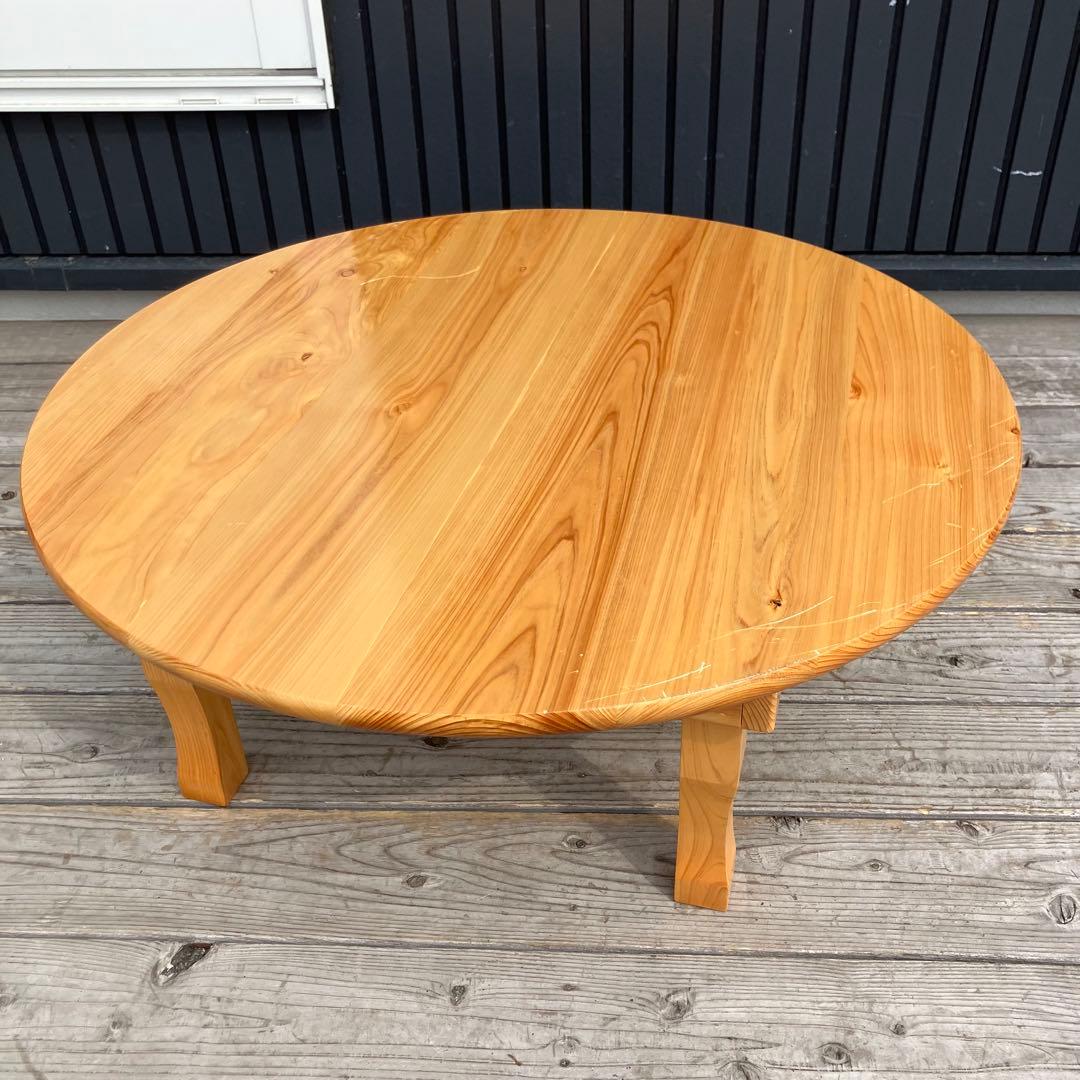 昭和レトロ らくだ屋 円形 円型 木製ちゃぶ台 折り畳みテーブル 円卓 座卓