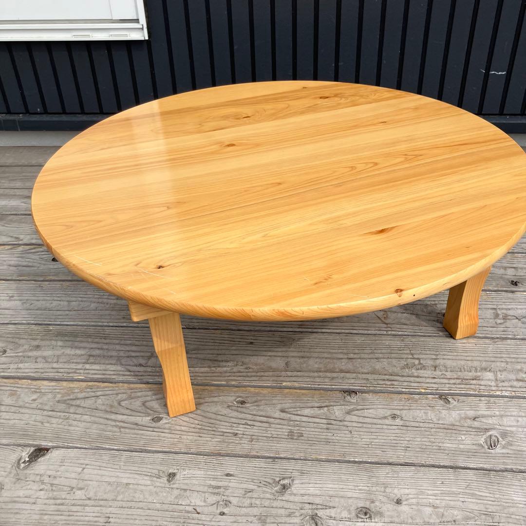 昭和レトロ らくだ屋 円形 円型 木製ちゃぶ台 折り畳みテーブル 円卓 座卓