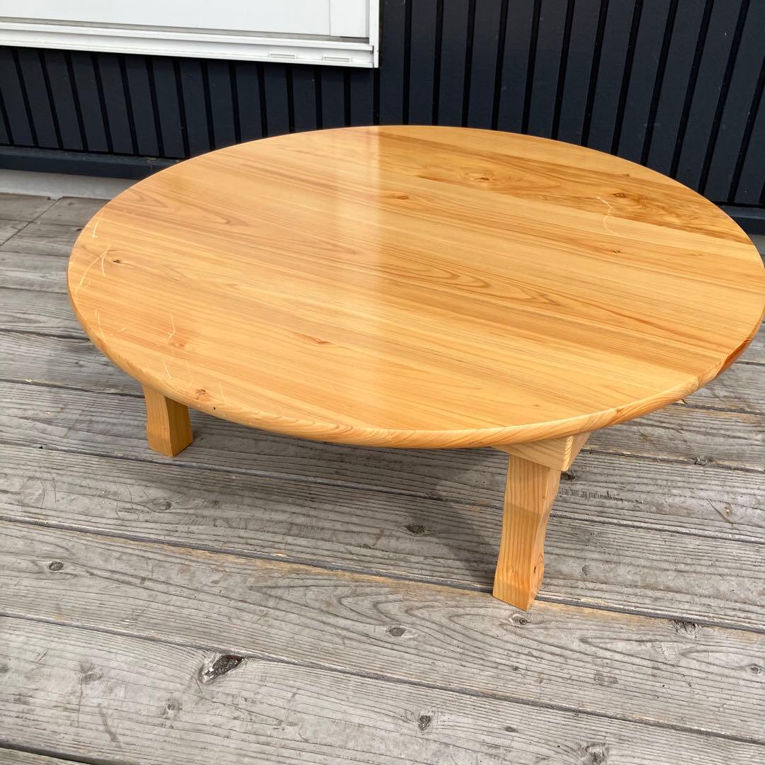 昭和レトロ らくだ屋 円形 円型 木製ちゃぶ台 折り畳みテーブル 円卓 座卓