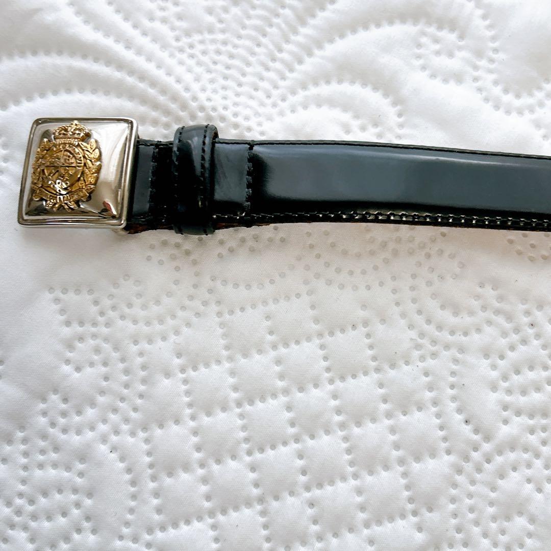 ノメさん専用 希少✨ラルフローレン ロゴ ベルト レザー アメリカ製 ブラック