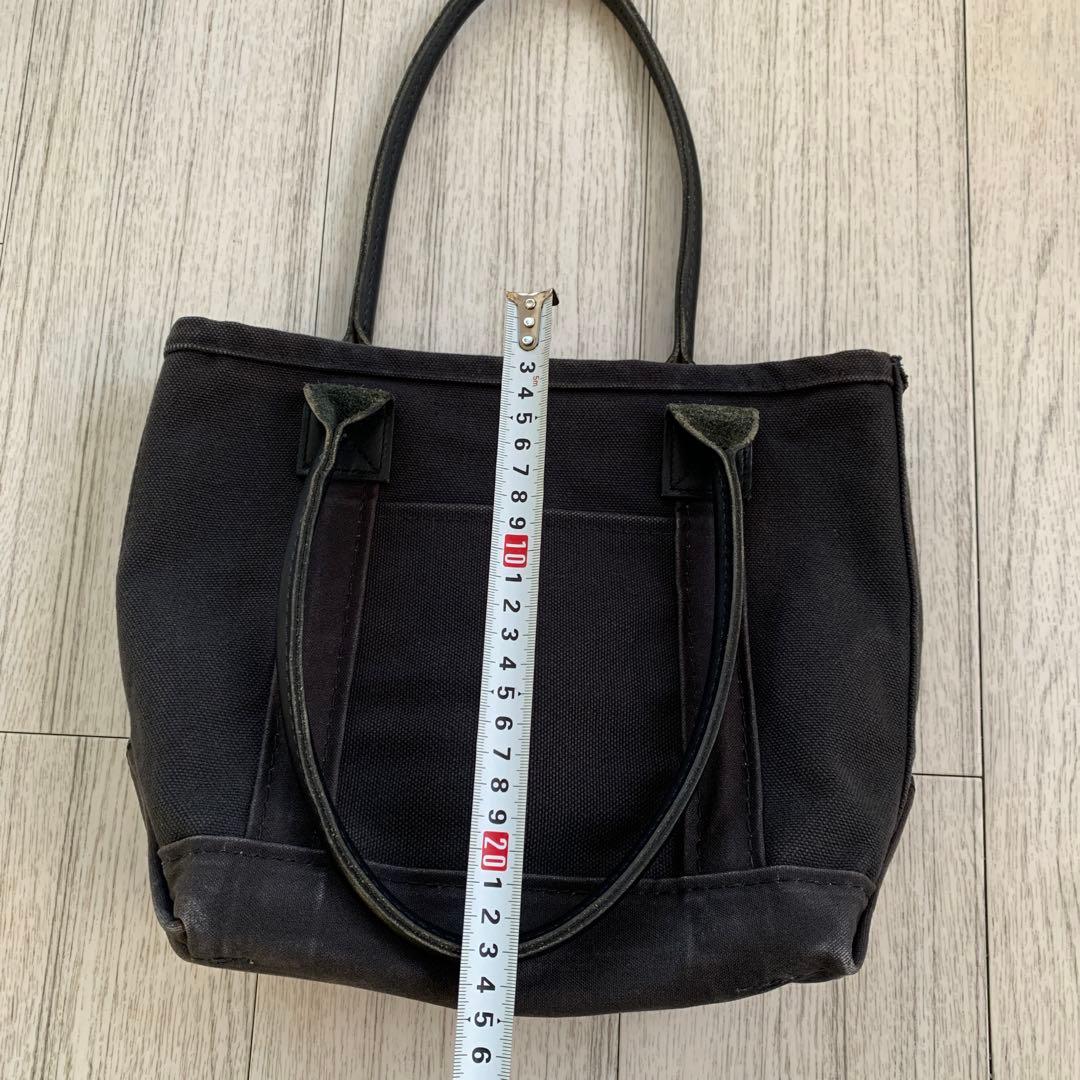 90s エルエルビーン　ボートアンドトート　オールブラック　レザーハンドル