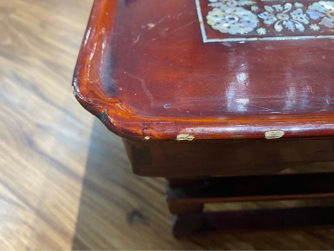 ローテーブル アンティーク 螺鈿 座卓 折りたたみテーブル インテリア