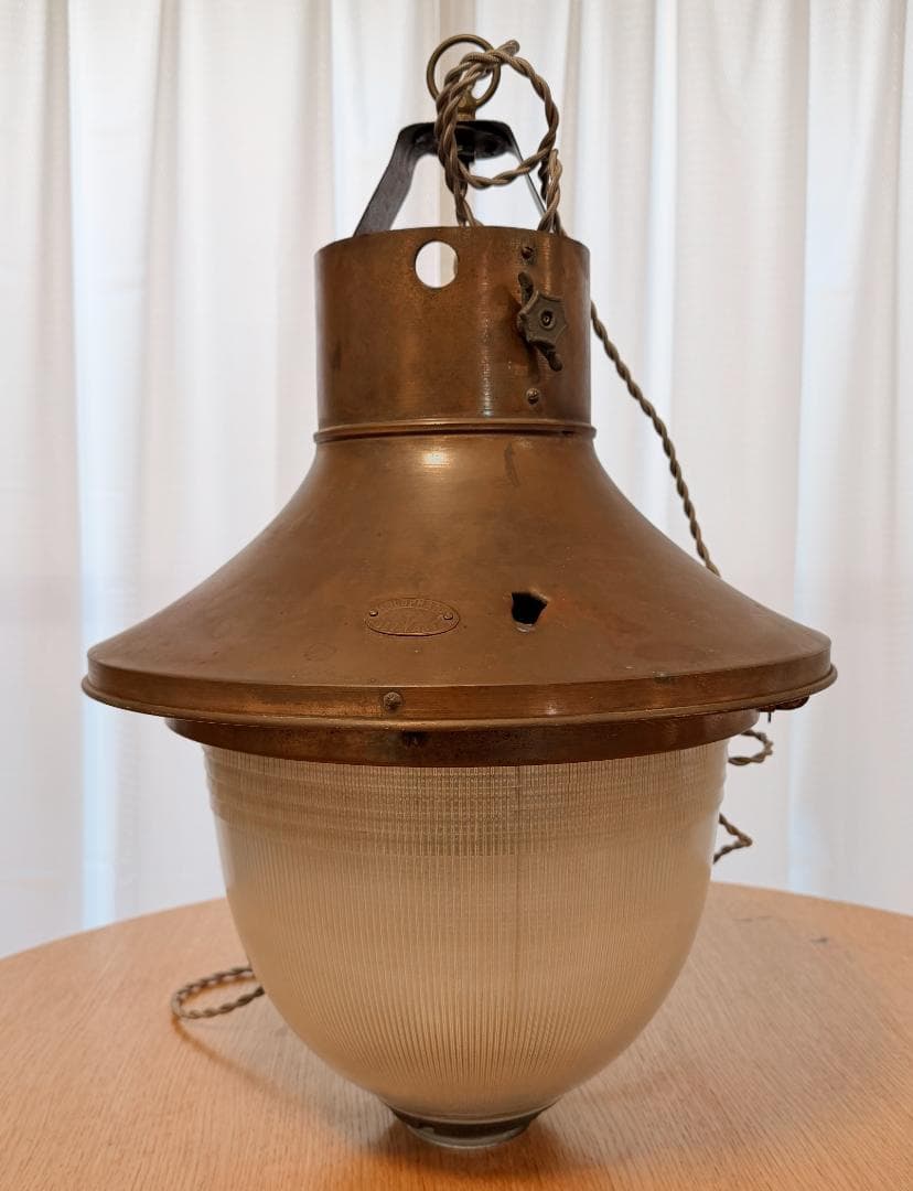 1920年代製 フランスヴィンテージ ペンダントライト 　メタル プリズムガラス