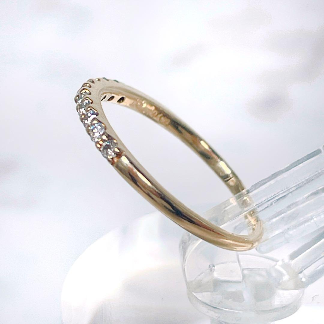 coco様::: K18 ダイヤ 0.10ct ハーフエタニティリング 5号