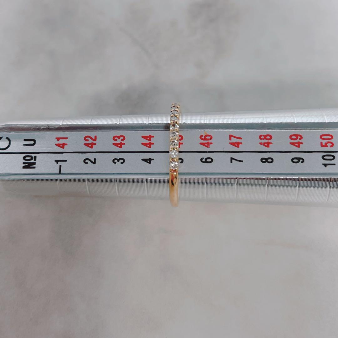 coco様::: K18 ダイヤ 0.10ct ハーフエタニティリング 5号