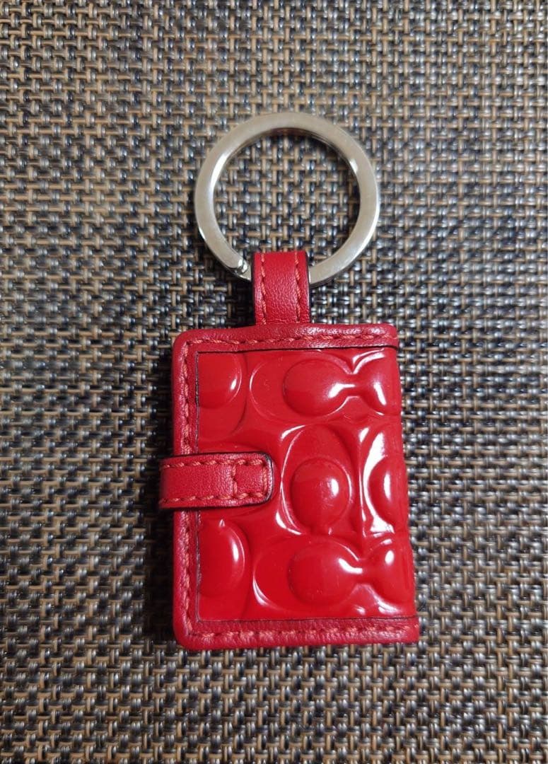 COACH コーチ 手帳 フォトフレーム キーリング チャーム エナメル ハート