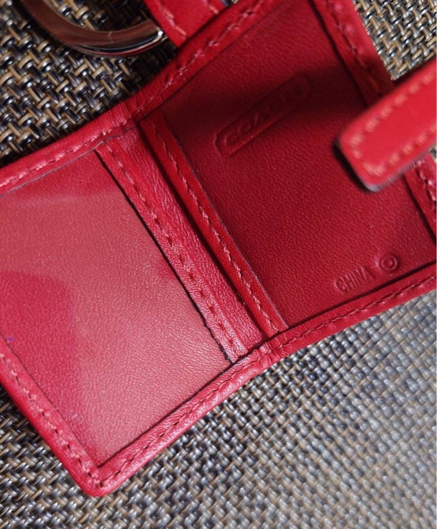 COACH コーチ 手帳 フォトフレーム キーリング チャーム エナメル ハート