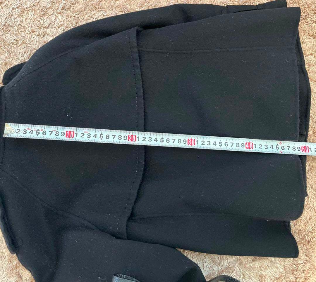 定価8万 2度着用 BURBERRY 黒 ダブルブレスト ショートコート 38