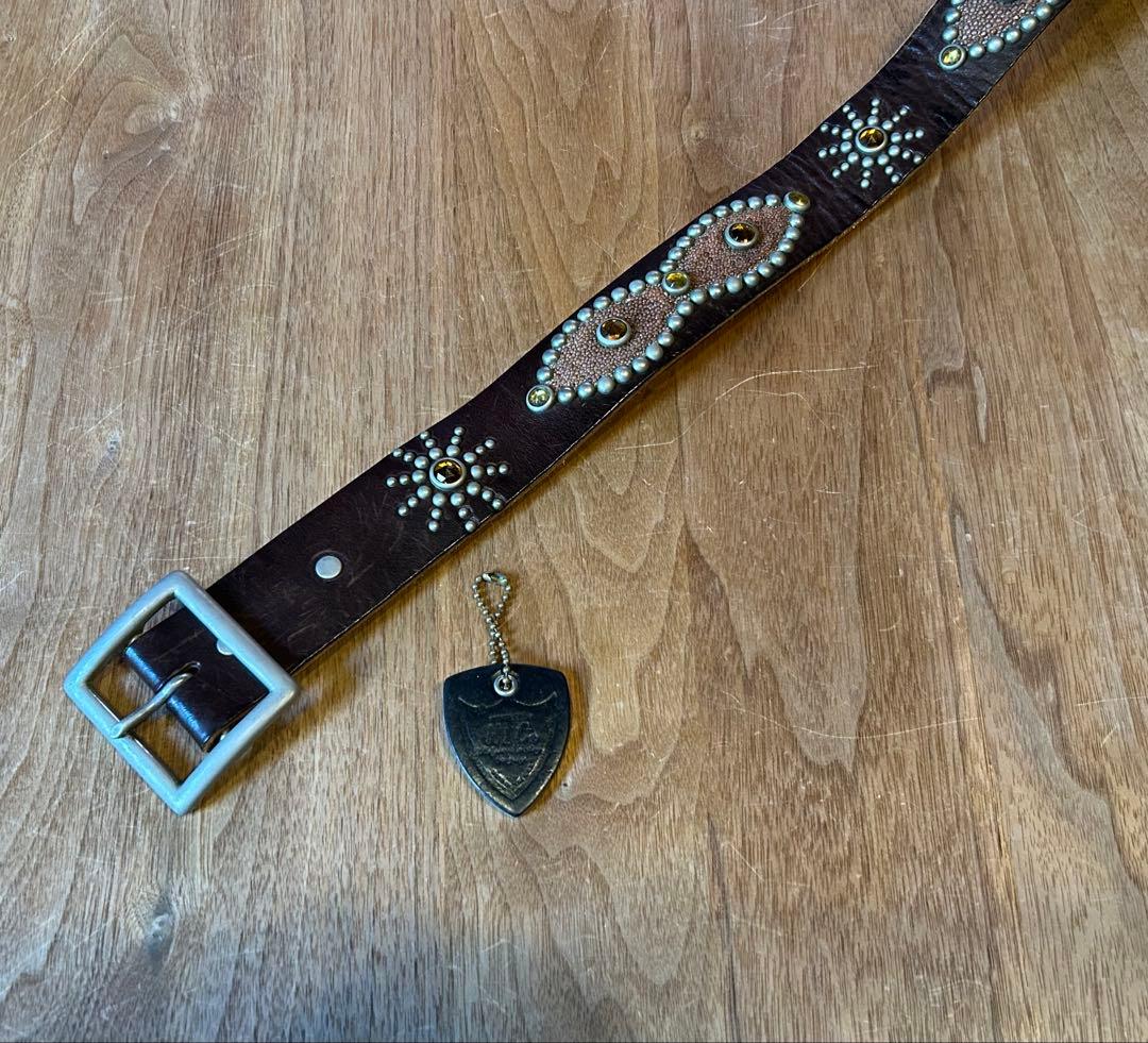 HTC スタッズベルト ブラウンベース 36inch バックル付