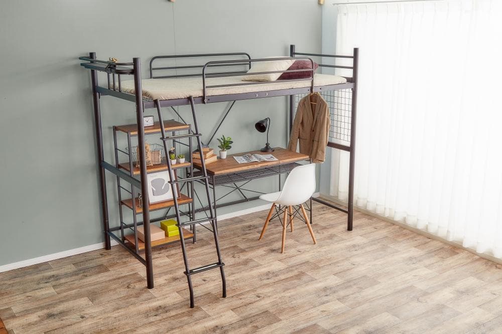 《新品・送料無料》【シングル】 Pionnier ロフトパイプベッド