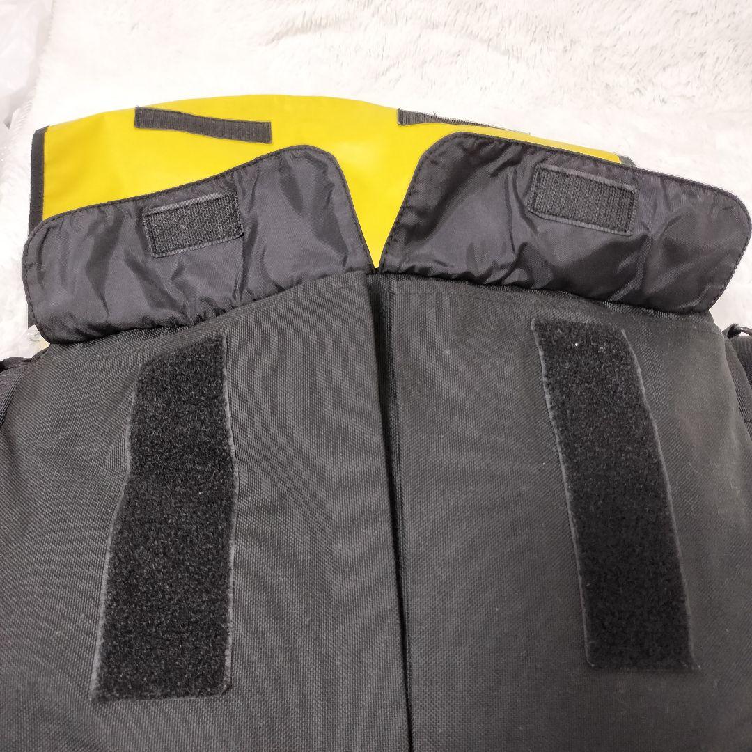 シュプリーム メッセンジャーバッグ ナイロン レザー 黒 黄色