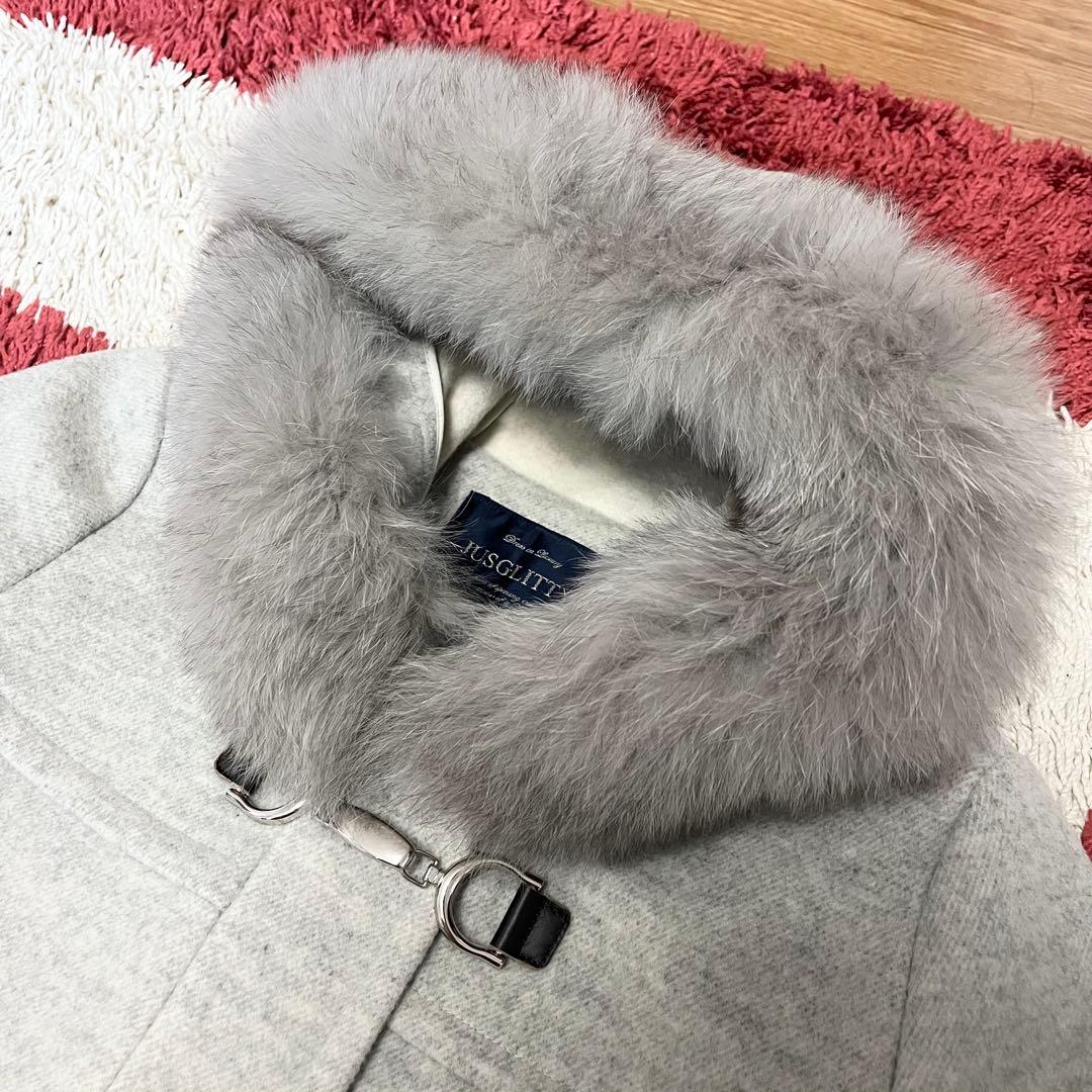 ジャスグリッティー ダッフルコート フォックス ファー 金具 牛革