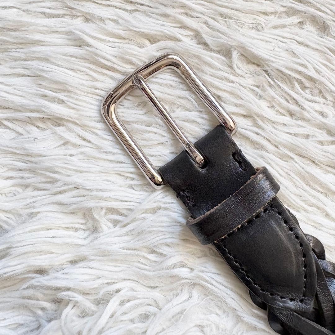 【廃盤品】ホワイトハウスコックス レザーメッシュベルト ブラック　32/80