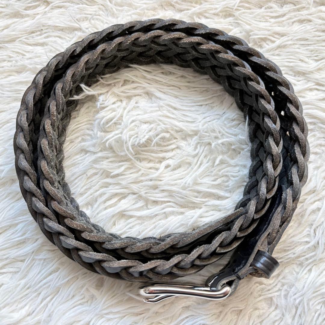 【廃盤品】ホワイトハウスコックス レザーメッシュベルト ブラック　32/80