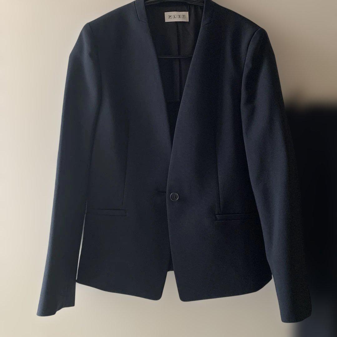 PLST プラステ　パンツスーツ　ジャケット＆パンツ　セットアップ　ネイビー