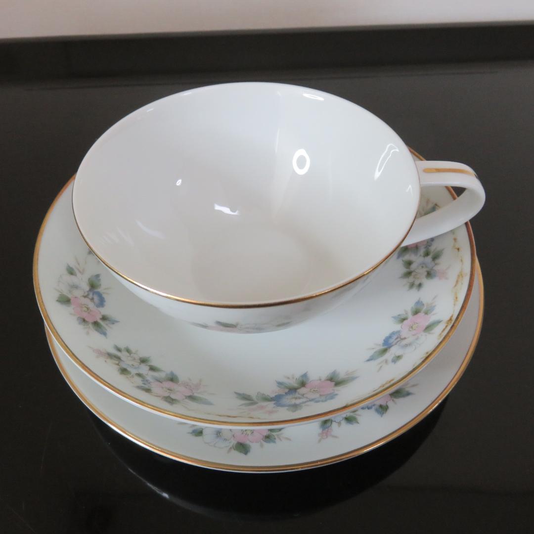 日本陶器会社 ティーカップセット 2脚 3脚 花柄 デザート皿 金彩 バラ売り可