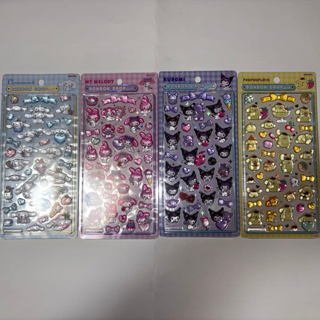 【正規品】ボンボンドロップシール　サンリオ　4枚セット　第2弾