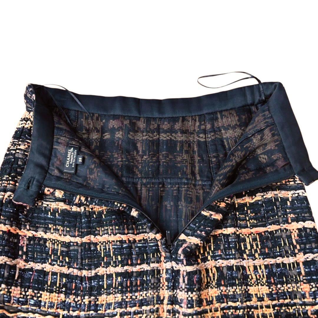 【美品】シャネル CHANEL ツイードスカート　ココマーク　フリンジスカート