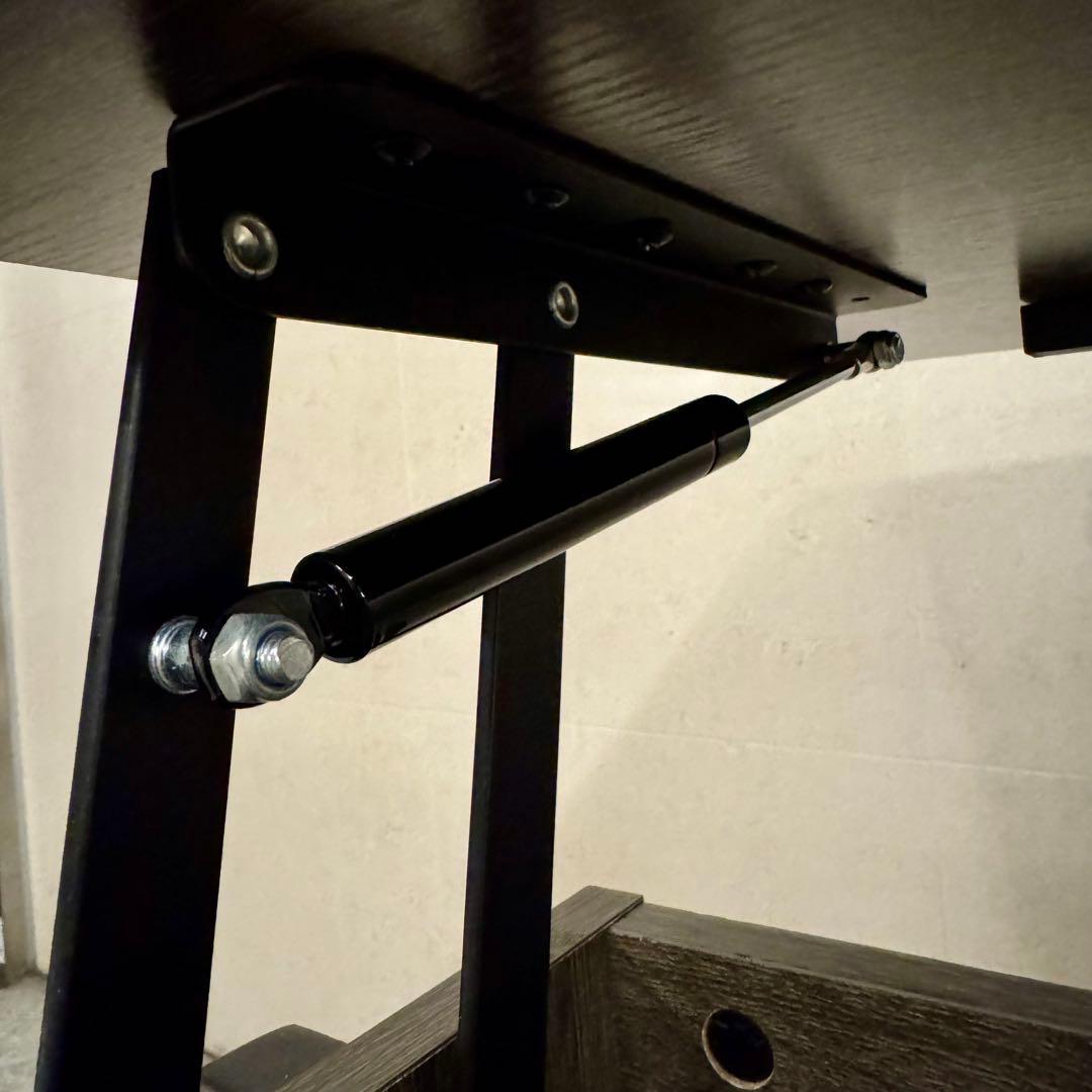 Bestier 昇降式ローテーブル 幅106 収納棚付き ダークグレー