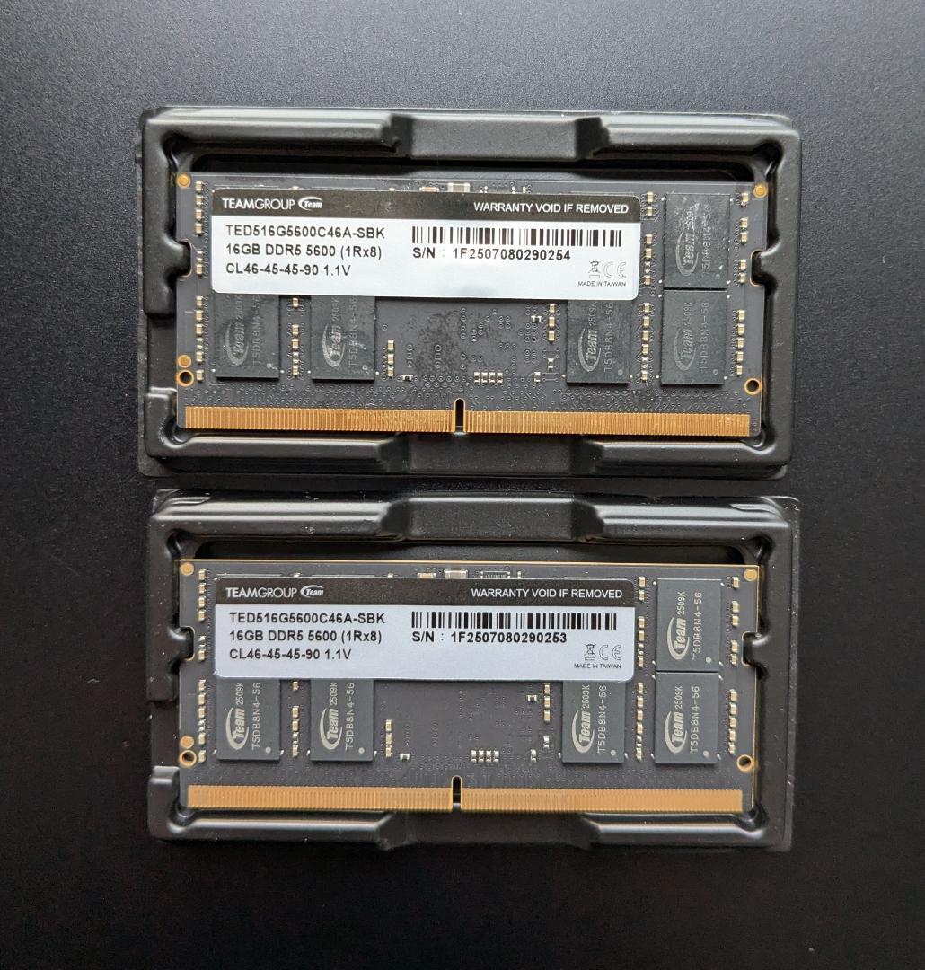 Team DDR5 5600MHz 32GB (16GBx2枚) SO-DIMM