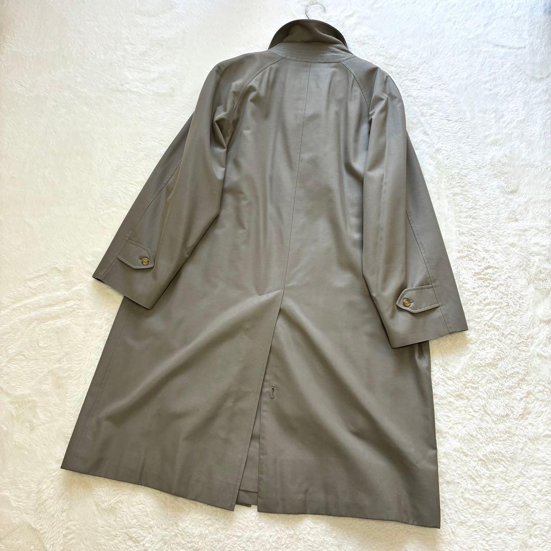 90s BURBERRY シルク混バルマカーンコート カシミヤ混ライナー 玉蟲