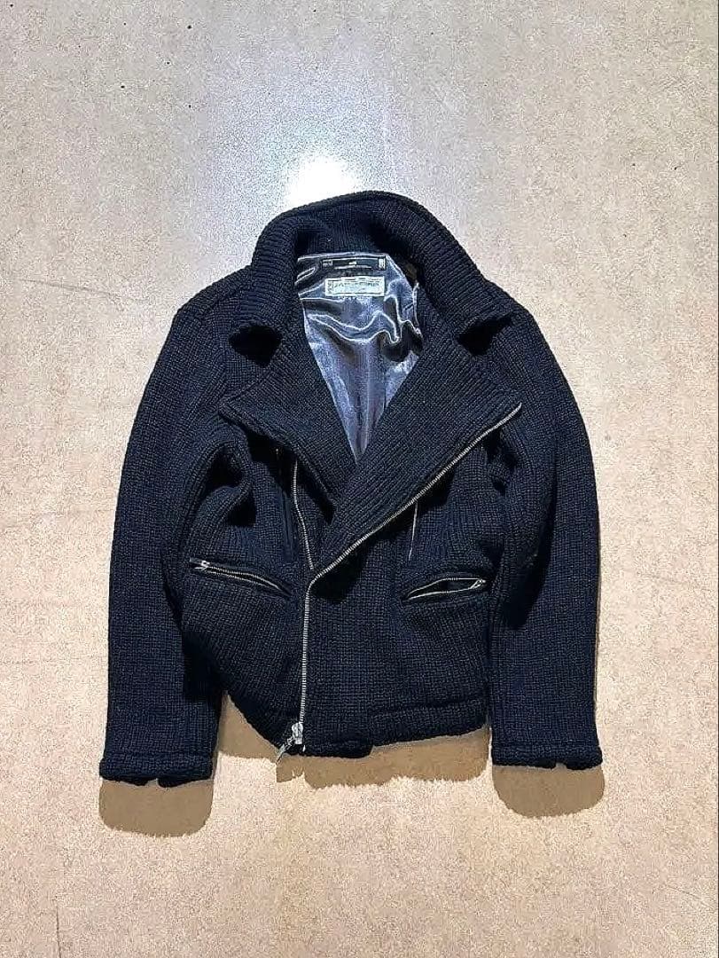 00s archive number nine ニット　ライダース　y2k 黒