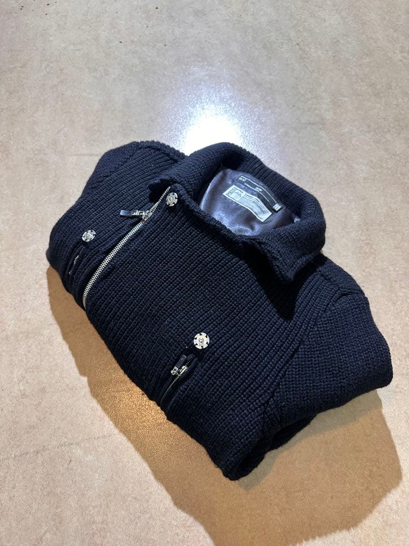 00s archive number nine ニット　ライダース　y2k 黒