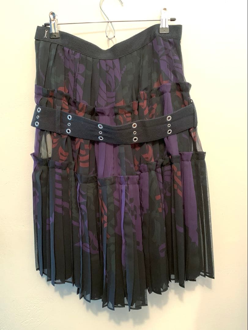 美品◇sacai サカイ ベルト付き プリーツ スカート