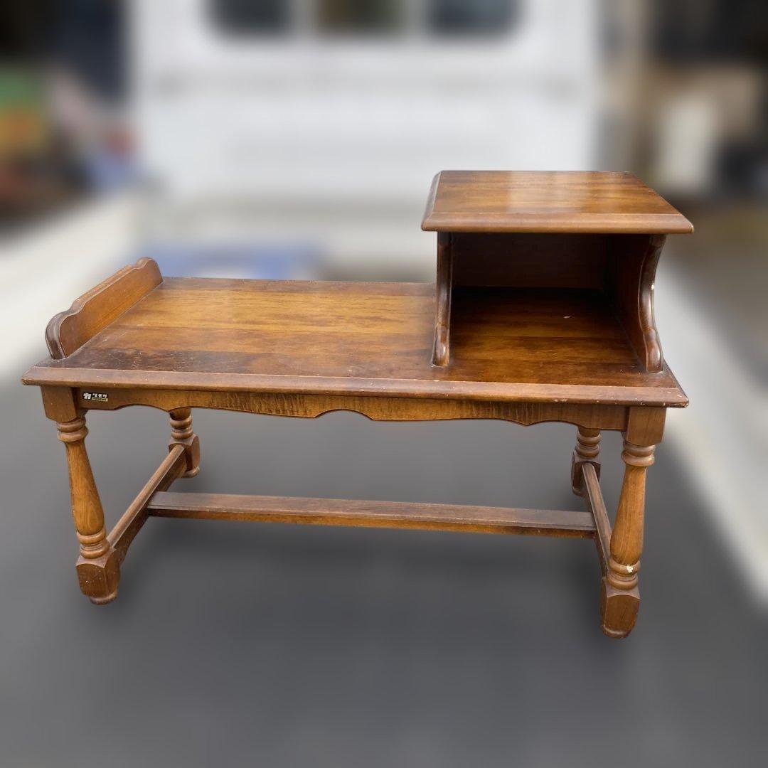 カリモク家具コロニアル テレフォンベンチ 電話台 サイドテーブル 花台 飾り棚