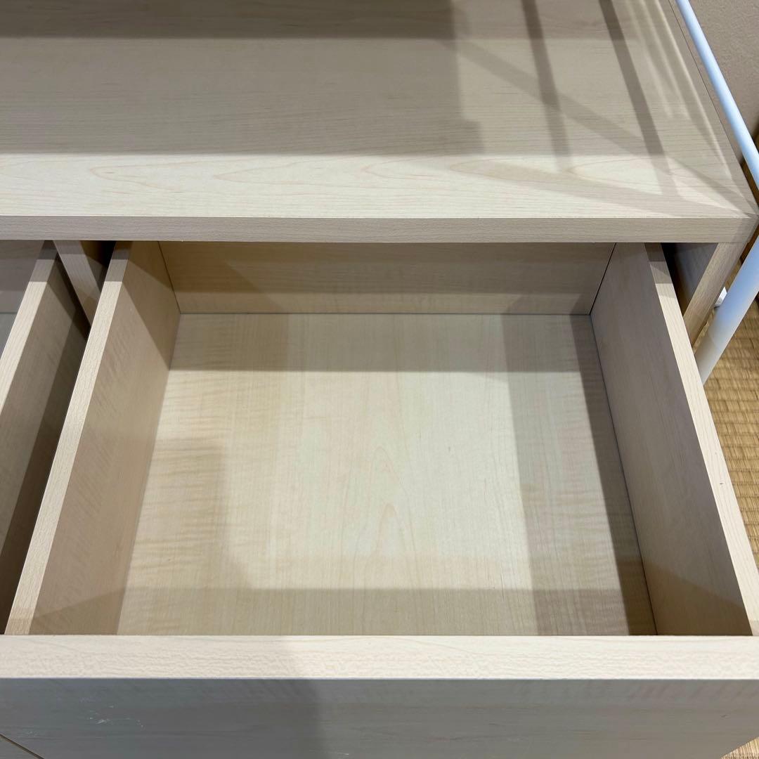 aina タスク tasku シェルフ 幅90 引き出し付き 白