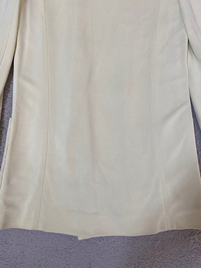 HERMES エルメス　クリーム色 ダブルブレストジャケット 36 中古