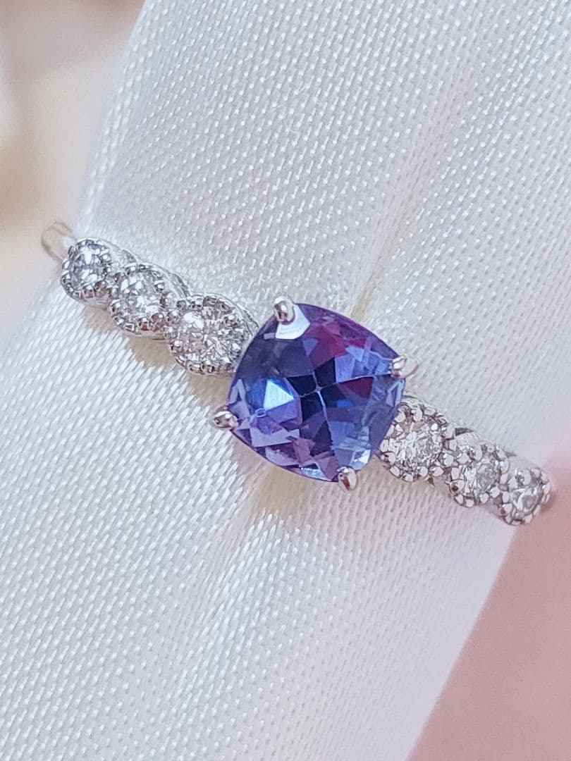 未使用品 pt900 天然タンザナイト ダイヤモンド リング