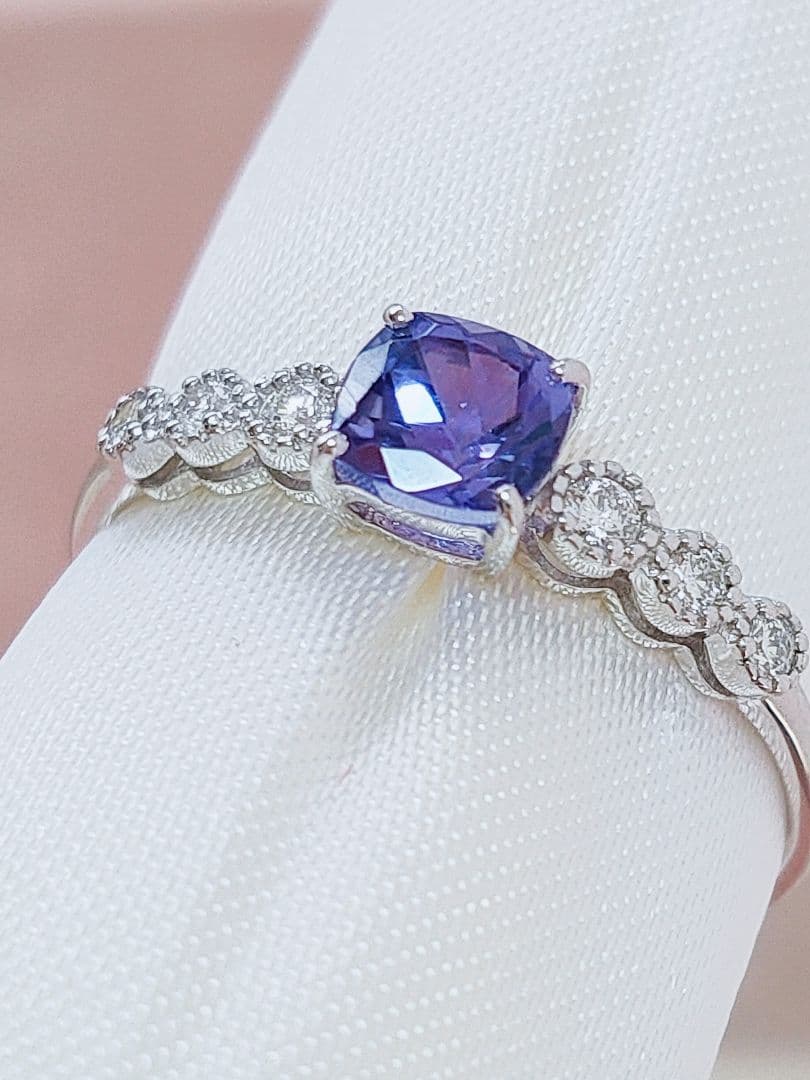 未使用品 pt900 天然タンザナイト ダイヤモンド リング