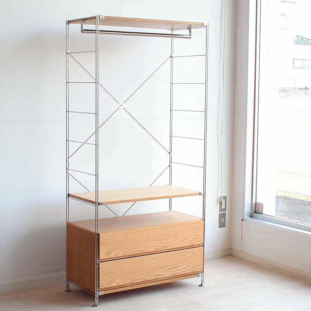 無印良品/MUJI オーク材 ステンレスユニットシェルフ ZR24335