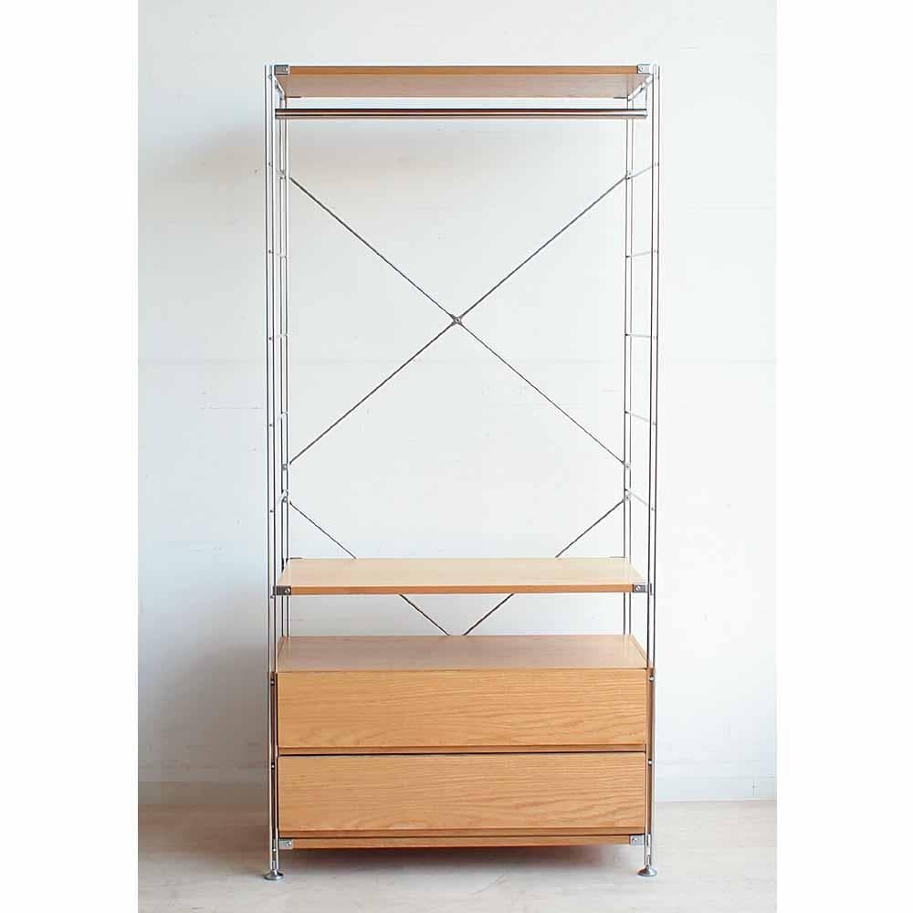 無印良品/MUJI オーク材 ステンレスユニットシェルフ ZR24335